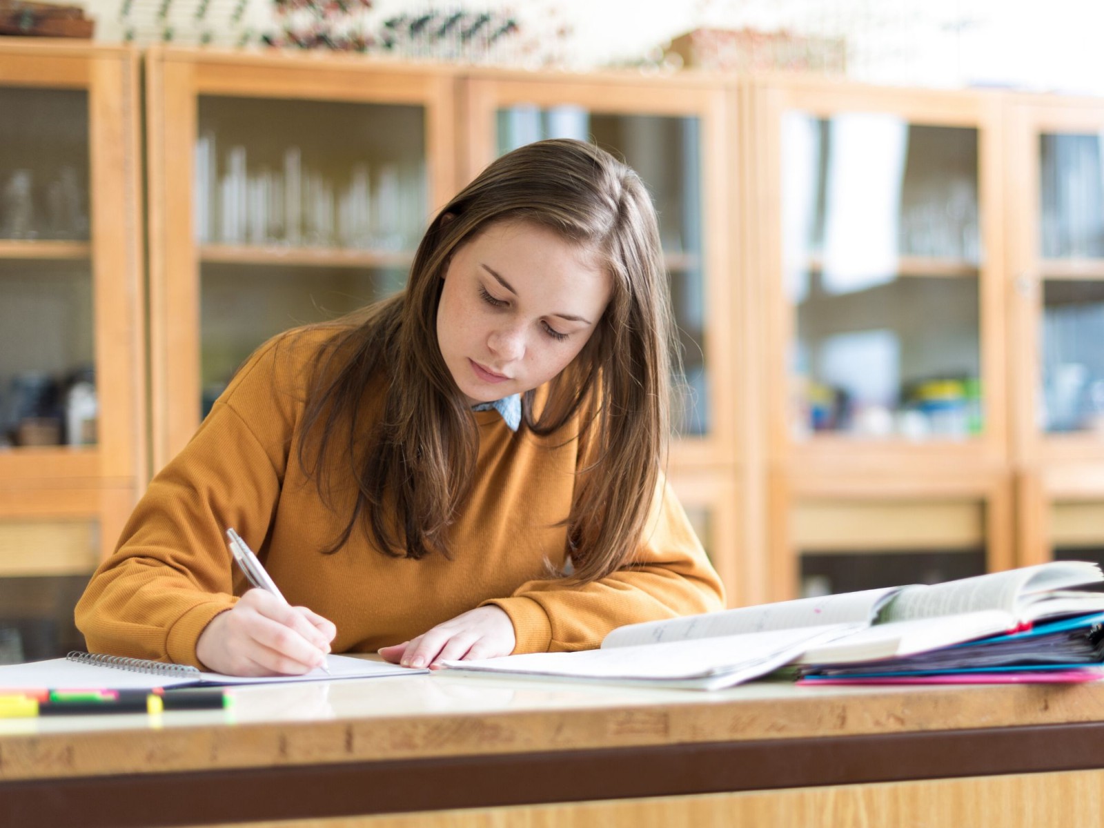 Girl studying