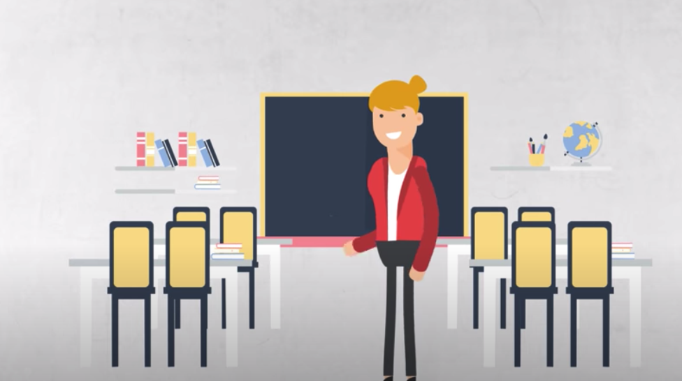 Cartoon drawing of student