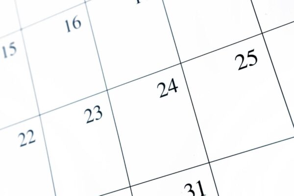 Photo of empty calendar