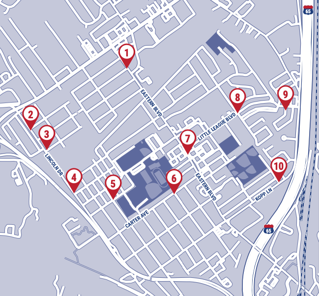 map of bus stops