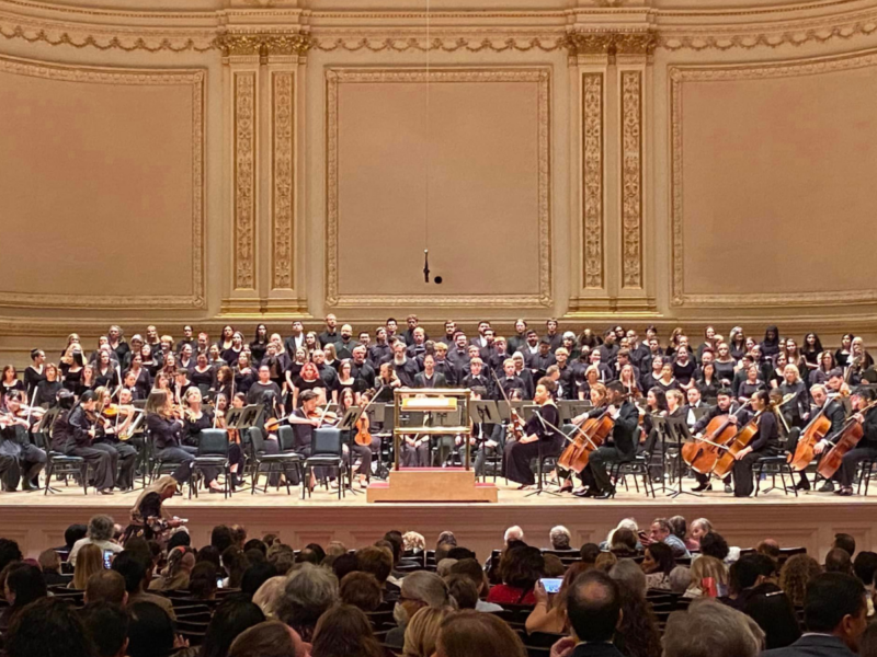 JHS students perform on stage at Carnegie Hall